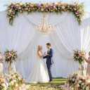 50ft x 15ft Long Backdrop Curtains for Wedding Parties, Wrinkle Free Polyester 10 Panels 15ft Long Photo Backdrop Drapes Back Drop Cloth Drapery for Birthday Photography Background Curtain, 5ftx15ft_10 Panels