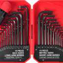 35-Piece Allen Wrench Sets Metric and Standard Hex Key Set, Allen Key Set, MM(0.7mm-10mm) SAE(0.028"-3/8), Chrome Vanadium Steel