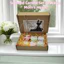 Mom Gifts: Mothers Day Candle Set Scented Aromatherapy 6-Pack - Soy Wax Carnation Shaped Candles in a Thank You, Mom Box - Great Gift on Mothers Day, Birthdays, and Christmas (Pink)