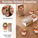 24 Sets Pocket Jesus Loves You Figures Little Positive Jesus Figures Christian Gifts Bulk with Match Storage Box, Small Religious Figurines for Sunday School Church Members, Adults Coworkers