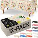 Utopia Kitchen Plastic Table Cloth Disposable (12 Pack - 54x108 Inch) Birthday Rectangle Tablecloth Waterproof Stain Resistant Party Table Cover