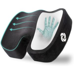 Samsonite Orthopedic Seat Cushion  Premium Memory Foam Ergonomic Seat Cushion for Office Chair, Car, Desk & Gaming  Pressure Relief for Sciatica, Tailbone, Hip & Back Pain with Non-Slip Cover