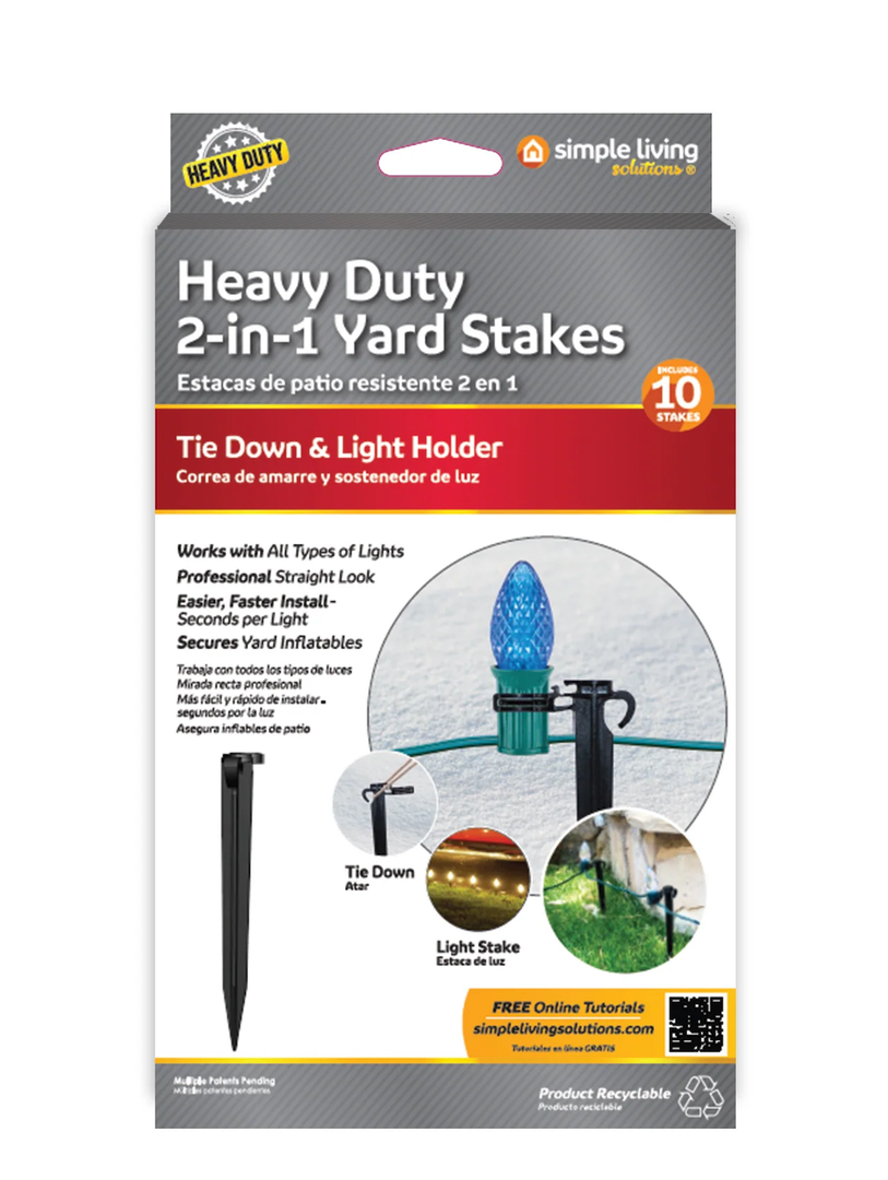 10 Ct. 2-In-1 Heavy Duty Yard Stakes - Style 717110, 2 Pack