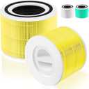 Core 300 Pet Care Replacement Filter for LEVOIT Core 300/Core 300-P/Core 300S Air Purifier,3-in-1 H13 Grade True HEPA with Activated Carbon Filter, Compare to Part No. Core 300-RF,2 Pack,Yellow