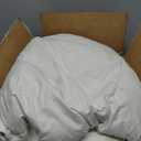 Feathers Down Comforter Twin - 100% Organic Cotton Quilted Medium Warm All Seasons Duvet Insert or Stand-Alone Comforter (68x90, Ivory White)