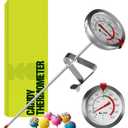 CRAFT911 Candy Thermometer with Pot Clip - Deep Fry Oil Thermometer for Frying and Candle Making (White)