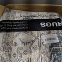 Washable Area Rug 8x10, Area Rugs Stain Resistant Neutral Washable Rugs for Living Rooms Bedroom Vintage Non-Slip Thin Large Size Area RugBeigeBlue