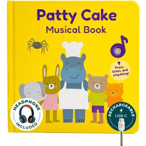 Calis Books Patty Cake Nursery Rhymes  Interactive Sound Book for Toddlers 13, Kids Headphones Included, Musical Book for 1 Year Olds, Perfect First Birthday Gift, 6 Favorite Songs