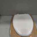 Mayfair Padded Toilet Seat, Cushioned Soft Vinyl over Wood Core Seat, Secure Hinges, Easy Clean, Made in USA, Elongated, White