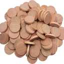 1 Inch Natural Wood Slices Unfinished Round Wood Coins for Arts & Crafts Projects, Board Game Pieces, Ornaments, 200 per Pack.