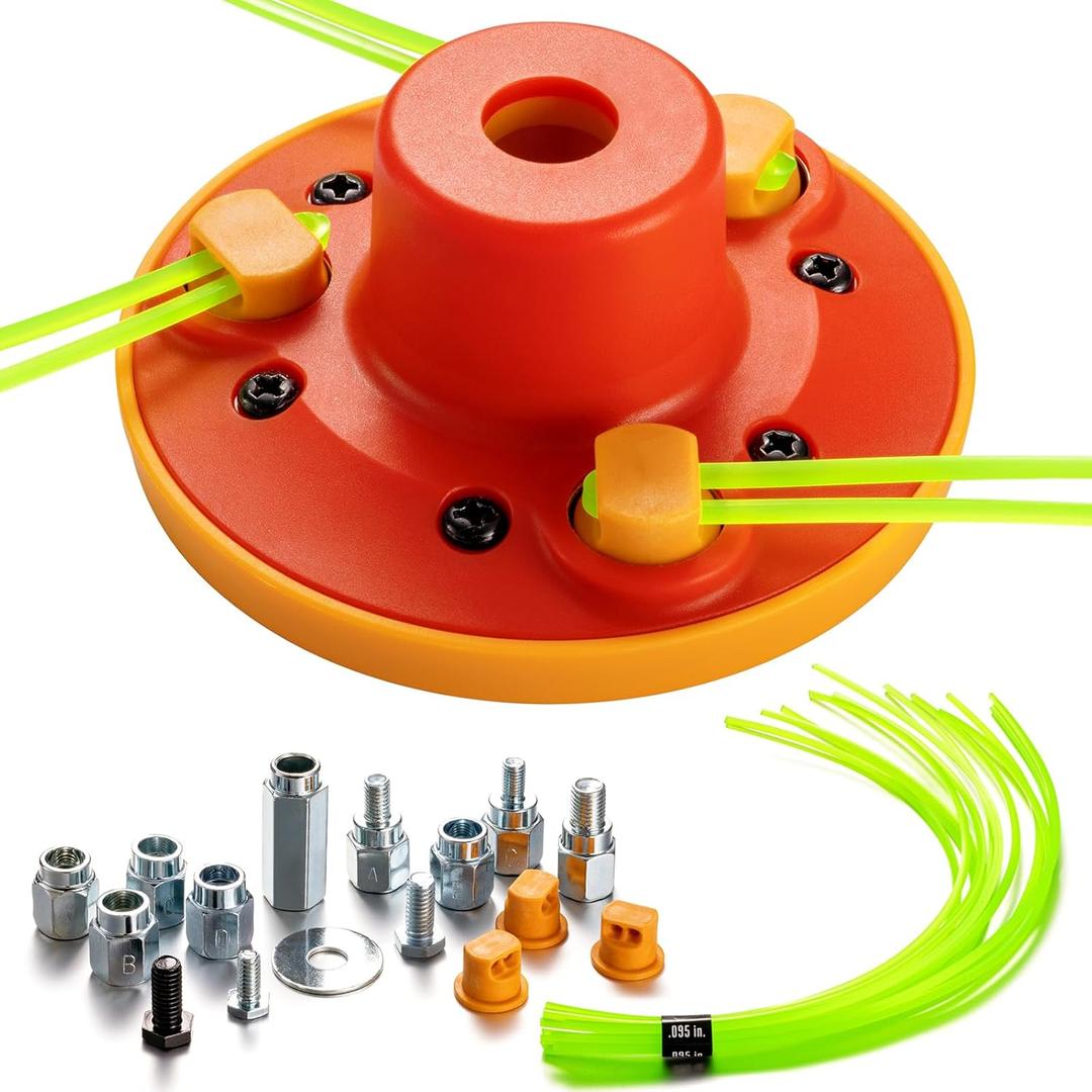 Quintillus Universal Weed Eater Head,H09 Weed Wacker Head Grass Trimmer Head Compatible with Ego, Ryobi,Echo,Weed Warrior with 12pc 11in / .095" Triangle Trimmer Line Not for Kobalt
