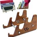Keyboard Display Stand, Wooden Mechanical Keyboard Holder, 3 Tiers Wooden Storage Stand for Three Keyboards, Keyboard Stand for Desktop Storage Decor