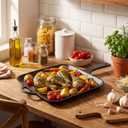 12 Inch Cast Iron Square Griddle, Seasoned Skillets with Ring Handle, Heat Resistant Griddle for Pancakes, Eggs, Steak, Durable Griddles for Stove Top Oven Safe for Kitchen Cooking