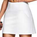 ISEEGZ Golf Tennis Skirts for Women with Shorts High Waisted Tummy Control Womens Golf Tennis Pickleball Skirt Anti Slip (White, M)