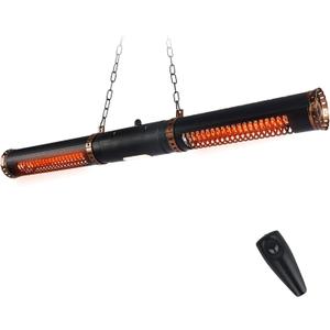 Star Patio Electric Patio Heater, Hanging Heaters, Ceiling Outdoor Heater, 750/1500W Infrared Heaters with Cylinder Shape, Sectional & Silent Heating, IP54 Waterproof, STP2566-RMLED-CN2025