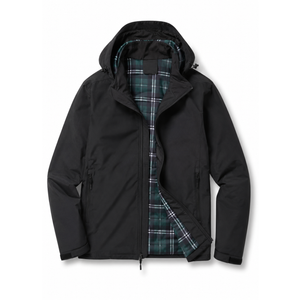 Men's Black Jacket With Plaid Inside Size 3XL