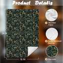 Dark Green Floral Leaf Kitchen Towels, Retro Art Nouveau Botanical Decorative Hand Towels for Bathroom, Cottagecore Flower Dish Tea Towel for Kitchen Decor, 16x24 Inch