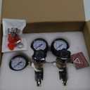CO2 Regulator for Dual Tap Kegerator Draft Beer Tower Dispenser, Dual Keg Regulator CO2 Beer Pressure Regulator 0-60psi, CGA-320 CO2 Tank Regulator Gas Regulator 0-3000psi, Kegerator C02 Regulator Gauge