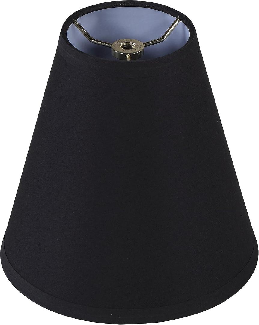 Aspen Creative 32169 Transitional Empire Shape Spider Construction Lamp Shade in Black, (4" x 8" x 8")