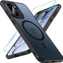Hensinple Magnetic for OnePlus 15R Case, with OnePlus 15R Screen Protector, [Compatible with MagSafe] Translucent Matte Shockproof Military Grade Protection Cover Phone Case for OnePlus 15R 5G(Black)