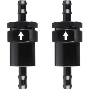 3/8" Billet Inline Fuel Filter 30 Micron Anodized Aluminum Black 2PCS