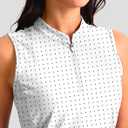 Soothfeel Women's Golf Polo Shirt Tank Tops Sleeveless 1/4 Zipper Collarless Quick Dry Athletic Tennis Shirts for Women (Blue, XS)