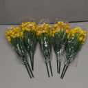 Artificial Flowers Outdoor UV Resistant Fake Plants Indoor Outside Hanging Planter Home Garden Decor, 10 Bundles (Yellow)