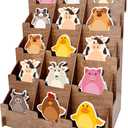 Sticker Display Stand for Vendors - 5 Tier Wooden Display Rack with Adjustable Dividers - Portable and Easy to Assemble - Perfect for Stickers, Coasters, Postcards, and More