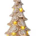 Cynkeyee Gingerbread Christmas Decorations Tree - Christmas Decoration Indoor with Lights Party Decorations Xmas Decor for Women Table Centerpiece 6.5x4.5x10 Inch