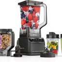 Ninja Blender, Kitchen System for-Smoothie, Frozen, Extract, Chop & Dough, Pitcher, 8-cup Food Processor Bowl, Smoothie Cup, Ninja Total Crushing, 1200 Watt, BPA Free, Dark Grey, BR601AMZ
