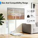 AX WABER Floor TV Stand with Mount for 26-55 inch TVs up to 77 lbs, Height Adjustable Swivel Tilt TV Stand with Wood Base, Saving Space Design for Bedroom, Living Room and Corner, White