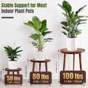 3-Pack Wood Plant Stands Indoor, Mid-Century Modern Plant Stool for 6-12 Inch Pots, Tall Single Corner Wooden Planter Table for Multiple Plants, Living Room, Balcony, and Office