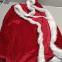 Christmas Santa Claus Hooded Cloak Mrs Santa Claus Velvet Hooded Cape Costume (Red-kid)