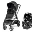 Peg Perego Ypsi Travel System - Includes Ypsi Lightweight Reversible Stroller and Primo Viaggio 4-35 Nido Infant Car Seat - Made in Italy - Onyx (Black)