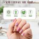 9 x MOOYIYAN Gloss Nail Strips|Uv Free|22 Pcs,Gel Nail Stickers|Long Lasting Two Weeks and Easy to Apply&Remove|Dazzle Pink