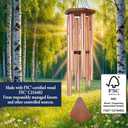Wind Chimes Outdoor Large Deep Tone, 44 Inch Sympathy Wind Chime Outdoor, Memorial Wind-Chime with 6 Tuned Tubes, Elegant Chime for Garden, Patio, Balcony and Home Decor, Rose Gold