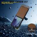 ASAPDOS Genuine Leather Folio Magnetic Case for Samsung Galaxy Z Flip 7 [Compatible with MagSafe],Built-in Screen Protector and Thin Slim Protective Case Cover Brown