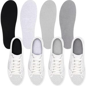 Velmitten 4 Pairs No Show Socks, Breathable Shoe Liner Anti Slip Barefoot Insert, No Stinking Shoe Liner for Men Women (Dark Gray, Light Gray, Black, White)