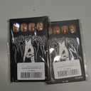 Halloween Press on Nails Short Square Black French Fake Nails with Design Ghost Glue on Nails Pumpkin Nails Press ons Gold Glitter Stick on Nails Full Cover Acrylic Nails for Women Girls 24 Pcs