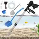 Carefree Fish Aquarium Gravel Cleaner 15~30In with 6Ft Water Hose Fish Tank Water Changer Sand Vacuum with Skimmer Net and Long Handle Sponge Brush Algae Scraper