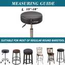 HFCNMY Stool Covers,2Pcs Stretch Waterproof PU Bar Stool Covers Round,Leather Bar Stool Seat Cover,Round Barstool Cover Slipcover with Elastic Bands for 15-18 in Large,Black