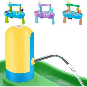 3 x Infowush Powerful Water Table Pump, Battery Powered Water Pump for Water Table 3 Hours Non-Stop Fun Portable Summer Outdoor Sand/Water Table Toys Water Play Table Accessories for Toddlers Kids（Yellow）