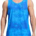 KPSUN Mens Quick Dry Sports Tank Tops Athletic Gym Bodybuilding Fitness Sleeveless Shirts for Beach Running Workout(CamoOcean 3XL)