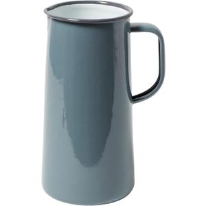 Falcon Enamelware Pitcher (57 oz), Metal Pitcher with Spout & Handle, Jug for Iced Tea, Water, Milk or Flower Vase, Dishwasher Safe, Oven Safe & Freezer Friendly (Oyster Gray)