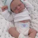 RXDOLL Reborn Baby Dolls Realistic 18 Inch Silicone Full Body Vinyl Lifelike Baby Doll Boy Waterproof Sleeping Newborn Baby Dolls Toys for Kids Age 3+ (White Clothes)