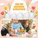 120 Pieces Empty Easter Eggs 2.36" Plastic Easter Eggs bulk for Easter Basket Stuffers Fillers, Easter Hunt, DIY Spring and Easter Decorations Classroom Prizes, Party Favors(White)