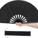 Large Folding Hand Fans for Line Dancing, 13 Inch Clacking Popping Rave Fan for Wedding, Party, Festival & Dance Performance