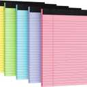5pcs Legal Pads 8.5 x 11, Notepads 8.5 x 11 Inch,30 Sheets/Pack, Color Note Pads Clear Print Writing Pads of Paper, Memo Pads , Perforate Legal Notepads Paper , Wide Ruled Lined with Sturdy Back (Pink/Purple/Blue/Green/Yellow)