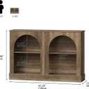 GiftGo Farmhouse Console Table 47-Inch Narrow Entryway Table with 3 Tier Storage, Wooden Rectangular Sofa Table Behind The Couch for Entrance, Hallway, Living Room,Elegant Arch (Rustic Brown, L-47)