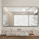 DESBING 36" x 48"Bathroom Mirror, Matte Black Wall Mirror with Metal Frame, Decorative Rectangular Vanity Mirror for Bedroom Bathroom Living Room Entryway (Horizontal/Vertical)